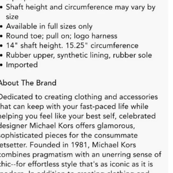 Michael Kors Fulton Tall Riding Harness Boot Black Gloss MK Logo Rain Women 8 - Picture 8 of 11